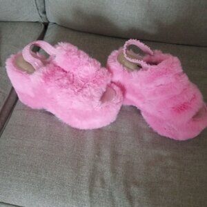 Furry platform heels
